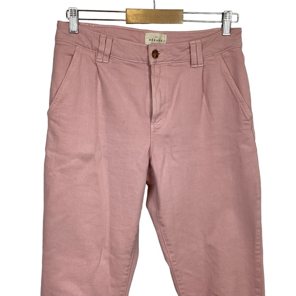 Sezane Paris Hi Rise Cropped Slim Straight Pink Jeans - Picture 10 of 10